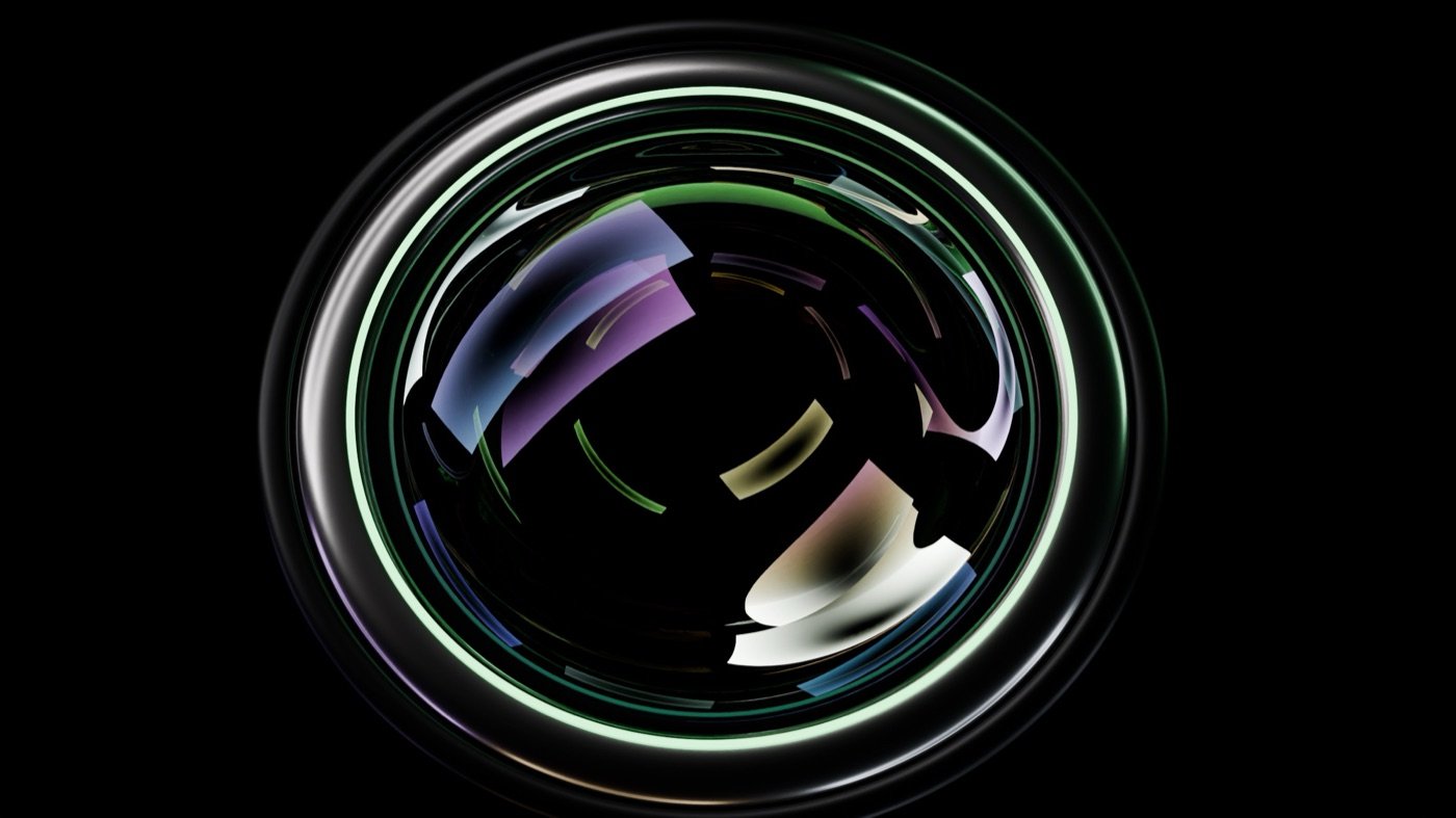 Macro photograph of a camera lens element