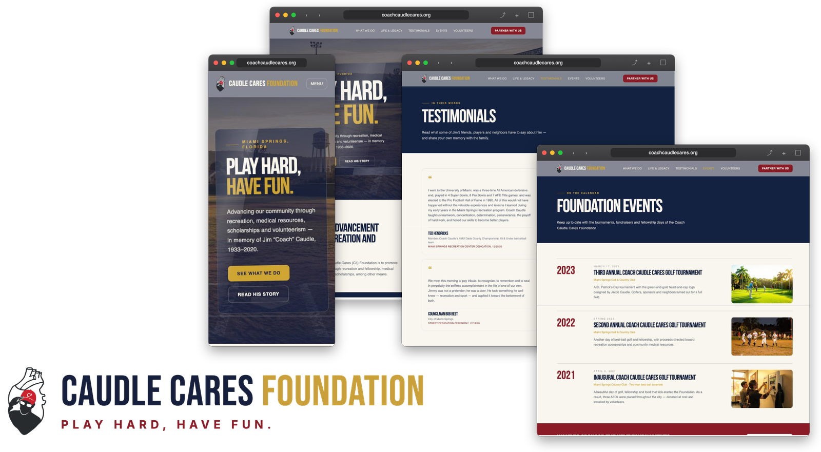 Coach Caudle Cares website
